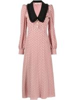 Alessandra Rich robe en coton à col oversize - Rose - thumbnail