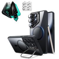 Galaxy S26 Ultra Bundle Classic Hybrid Magnetic Case (Stash Stand) and Armorite® Privacy Screen Protector - Clear Black