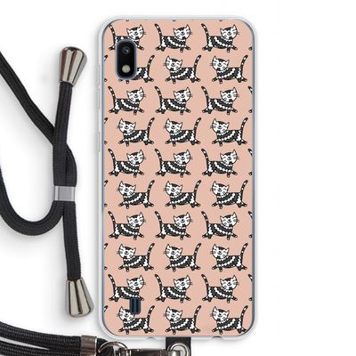 Zwarte poes: Samsung Galaxy A10 Transparant Hoesje met koord