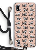 Zwarte poes: Samsung Galaxy A10 Transparant Hoesje met koord