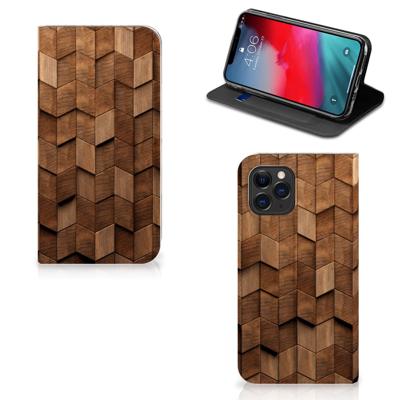 Book Wallet Case voor Apple iPhone 11 Pro Wooden Cubes Book Wallet Case voor Apple iPhone 11 Pro Wooden Cubes