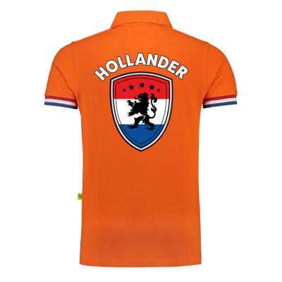 EK / WK supporter poloshirt - heren - oranje - vlag - Leeuw Hollander - Koningsdag - grote maat