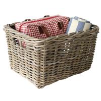 Fietsmand - Bakkersmand - lichtbruin - 39 x 30 x 26 cm - gevlochten riet - bevestigen voorzijde