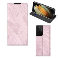 Samsung Galaxy S21 Ultra | Standcase | Marble Pink - Origineel Cadeau Vriendin