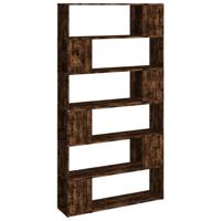 The Living Store Boekenkast Gerookt Eiken - 100 x 24 x 188 cm - Duurzaam bewerkt hout - 6 vakken