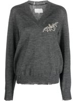 Maison Margiela pull en laine à imprimé graphique - Gris Maison Margiela pull en laine à imprimé graphique - Gris