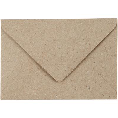 Creativ Company Gerecyclede envelop, afmeting envelop 7,8x11,5 cm, 120 gr, naturel, 50 stuk/ 1 doos