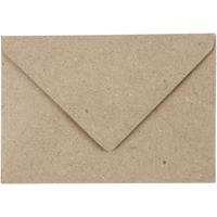 Creativ Company Gerecyclede envelop, afmeting envelop 7,8x11,5 cm, 120 gr, naturel, 50 stuk/ 1 doos