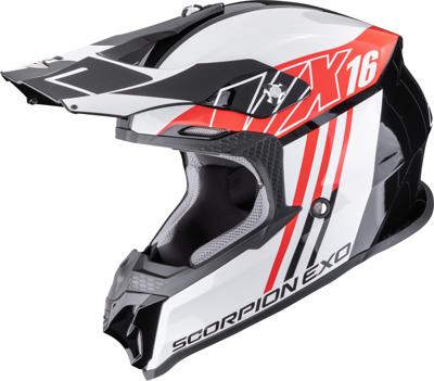 SCORPION VX-16 Evo Air Lignes, Motorcross helm, Zwart-Rood SCORPION VX-16 Evo Air Lignes, Motorcross helm, Zwart-Rood