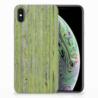 Apple iPhone Xs Max | Bumper Hoesje | Green Wood