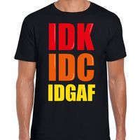 IDGAF / I Dont Give A Fuck fun tekst t-shirt zwart heren