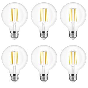 Slimme filament zigbee led lamp - dual white 7w e27 fitting - g95 model - voordeelset 6 stuks