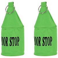 Deurstopper Neon - 2x - 2,5 kg - canvas - groen - 13 x 13 x 28.5 cm