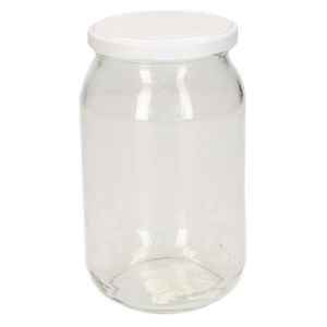 Weckpotten/inmaakpotten met schroefdeksel 900 ml - wit