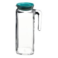 Glazen schenkkan/waterkan met deksel 1 liter - Waterkannen - thumbnail