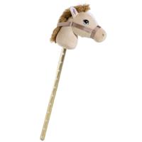 Pluche stokpaardje - beige - 70 cm - speelgoed dieren voor kinderen