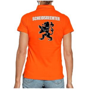 Scheidsrechter Holland supporter poloshirt oranje met leeuw EK / WK voor dames