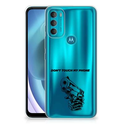Motorola Moto G71 5G Silicone-hoesje Gun Don't Touch My Phone Motorola Moto G71 5G Silicone-hoesje Gun Don't Touch My Phone