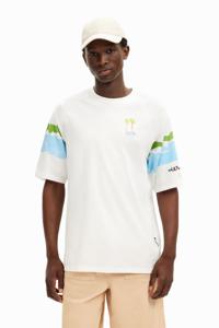 Aquarel palmboom T-shirt - WHITE - L