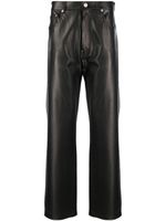 VTMNTS pantalon en cuir à coupe droite - Noir