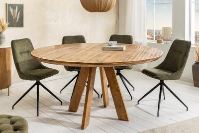 Ronde eettafel ART WOOD 120cm bruin massief mangohout - 45757