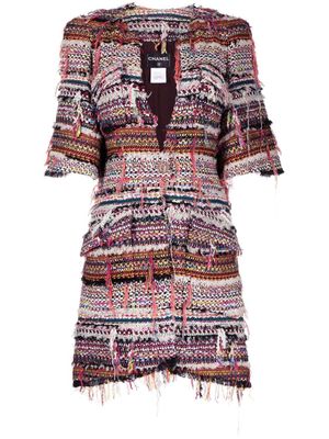 CHANEL Pre-Owned manteau en tweed à bords francs - Multicolore