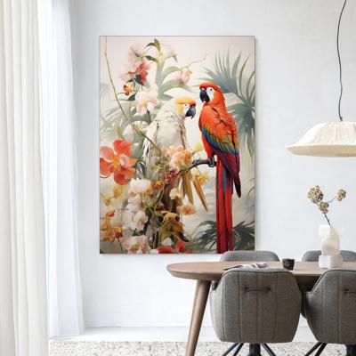 Urban Cotton Wandkleed 'Lovebirds' 110 x 145cm in Frame - black