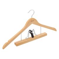 Kostuum of pak kledinghangers - 1x stuks - hout - 44 cm - naturel - met pantalon beugel