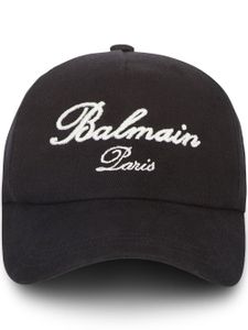 Balmain casquette en serge à broderies signature - Noir