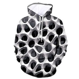 Voor heren Trui met capuchon Zwart Wit blauw Paars Grijs Capuchon Grafisch Dagelijks Uitgaan 3D-afdrukken Grote maten Casual Kleding Hoodies Sweatshirts Lange mouw Lightinthebox