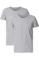 Petrol Industries Body Fit T-Shirt ronde hals Dubbel pak lichtgrijs, Effen