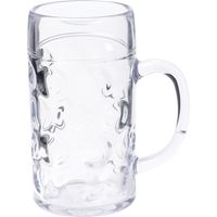 Bierpul/bierglas - transparant - onbreekbaar kunststof - 500 ml - thumbnail
