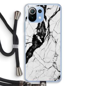 Witte marmer 2: Xiaomi Mi 11 Lite Transparant Hoesje met koord
