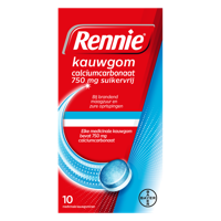 Rennie Kauwgom Calciumcarbonaat 750mg Suikervrij