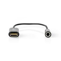 Nedis CCBW65950BK015 audio kabel 0,15 m 3.5mm USB Type-C Zwart - thumbnail