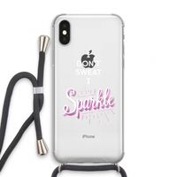 Sparkle quote: iPhone X Transparant Hoesje met koord