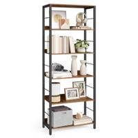 Boekenkast met meerdere lagen en achterpanelen, 6 Niveaus