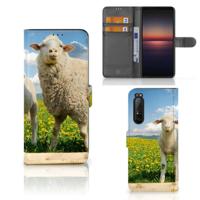 Sony Xperia 1 II | Telefoonhoesje | Met pasjeshouder | Schaap en Lammetje