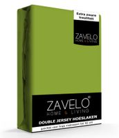 Zavelo Double Jersey Hoeslaken Appeltjes Groen-Lits-jumeaux (160x200 cm) - thumbnail