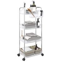 VidaXL Opbergtrolley 4-laags 37x28x95 cm acryl transparant