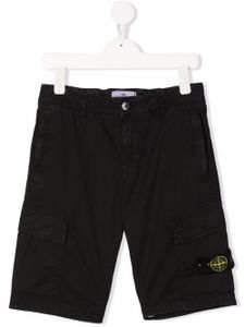 Stone Island Junior short cargo à patch logo - Noir