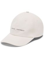 Brunello Cucinelli casquette en coton à logo brodé - Blanc