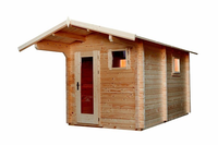 Buitensauna Zadeldak Interflex 2539 - 244x387 cm (70 mm)- Zadeldak- Onbehandeld vurenhout- Interflex