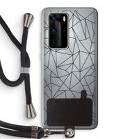 Geometrische lijnen zwart: Huawei P40 Pro Transparant Hoesje met koord