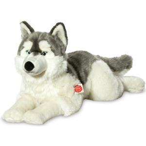 Knuffeldier hond Husky - zachte pluche stof - premium kwaliteit knuffels - grijs/wit - 60 cm   -