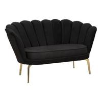 Mauro Ferretti Vienna Sofa van zwarte stof met gouden poten