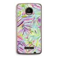Tropical Palms Blue: Motorola Moto Z Force Transparant Hoesje