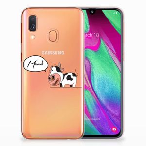 Samsung Galaxy A40 Telefoonhoesje met Naam Cow