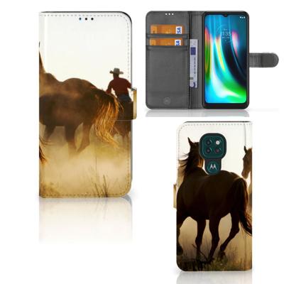 Motorola Moto G9 Play | E7 Plus | Telefoonhoesje | Met pasjeshouder | Design Cowboy