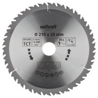 Wolfcraft HM Cirkelzaagblad | 30 td | Ø210 x 30 x 2,4mm | 1 stuk - 6737000